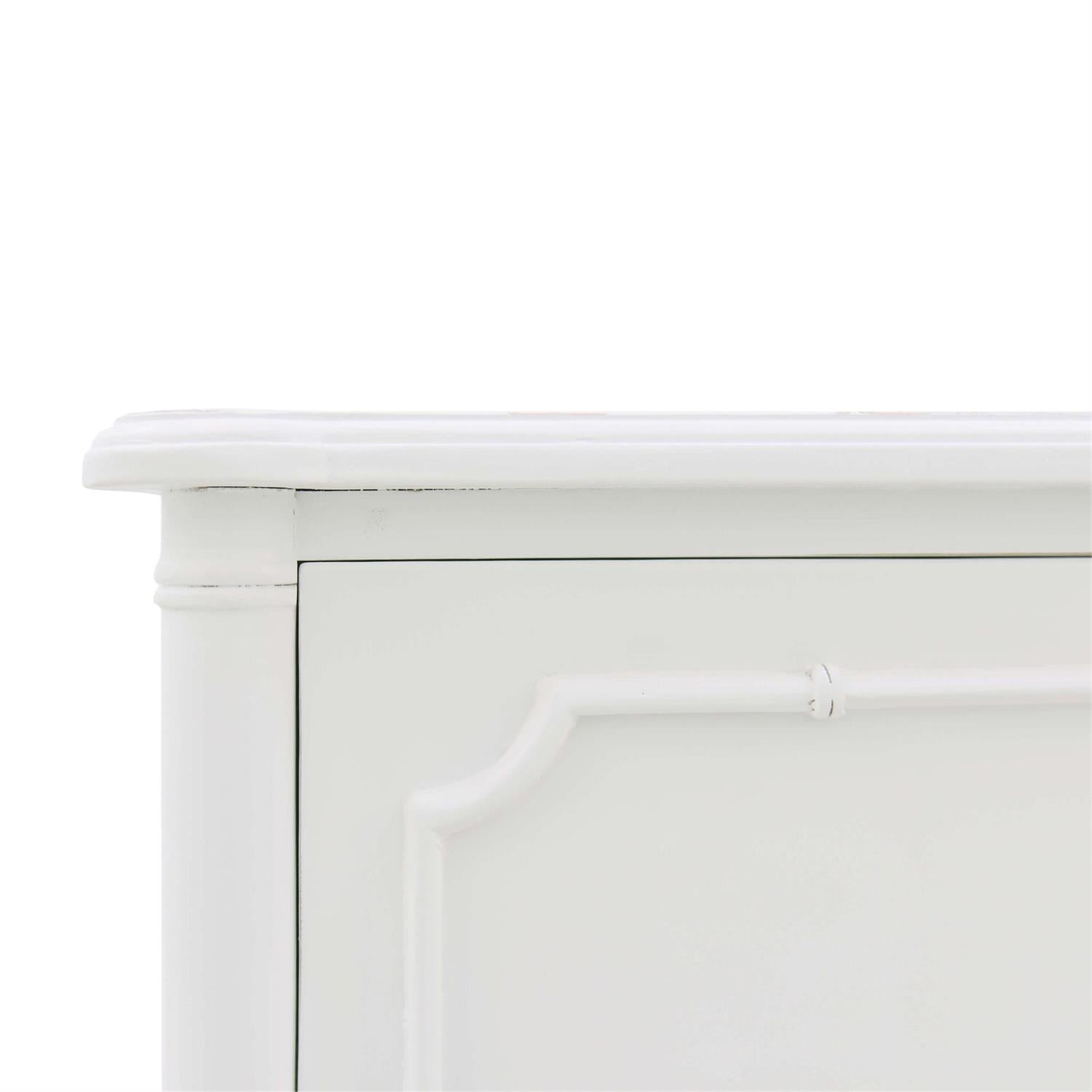 Bramble Chelsea 3 Drawer Bedside Table — Architectural White / Light Distressed