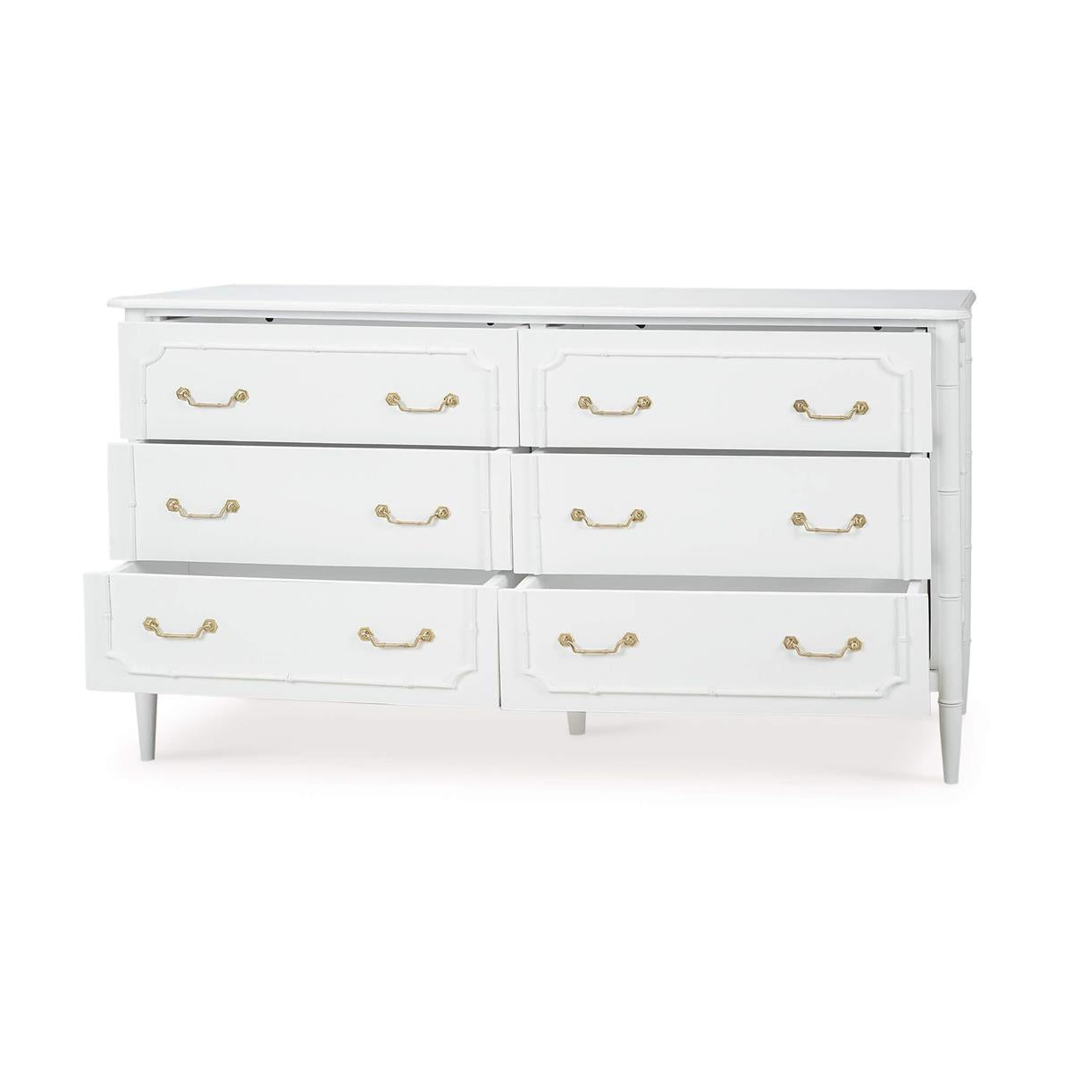 Bramble Chelsea Largish 6 Drawer Dresser — Architectural White / Light Distressed