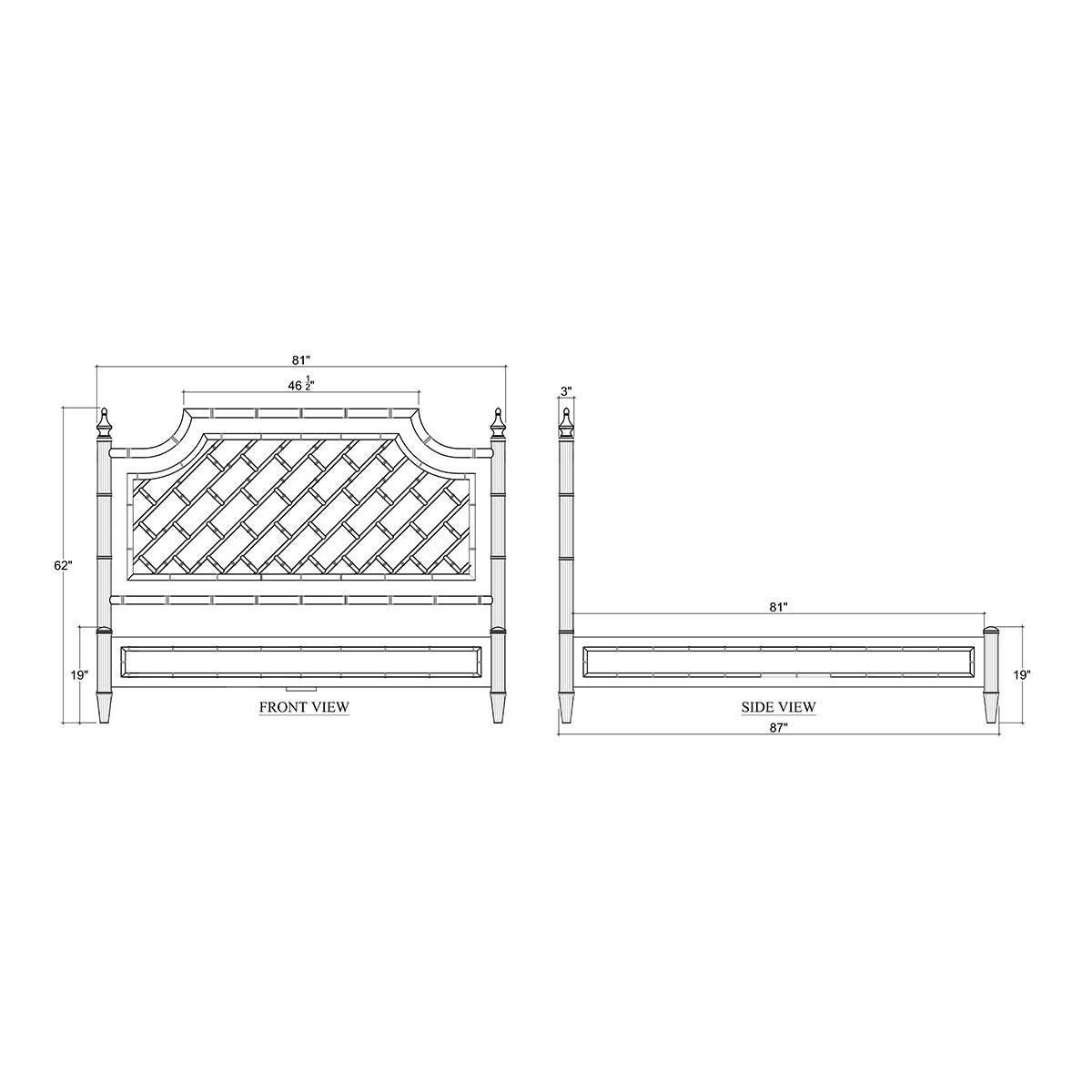 Bramble Chelsea Bed King — Architectural White / Light Distressed