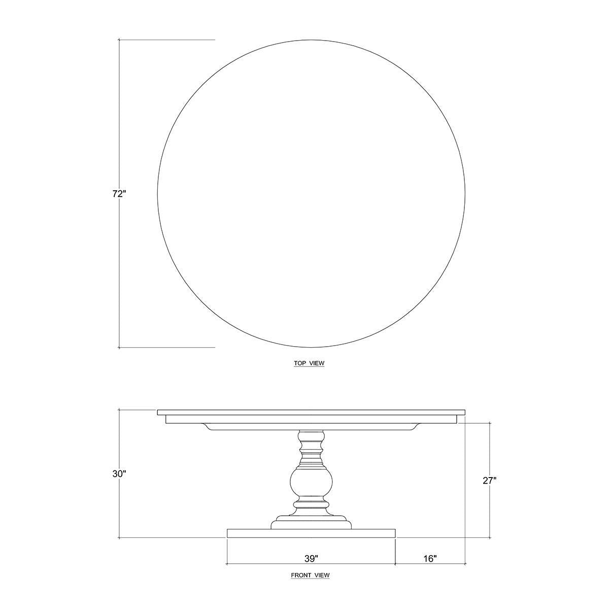 Bramble Goucho Round Dining Table 72'' — Straw Wash
