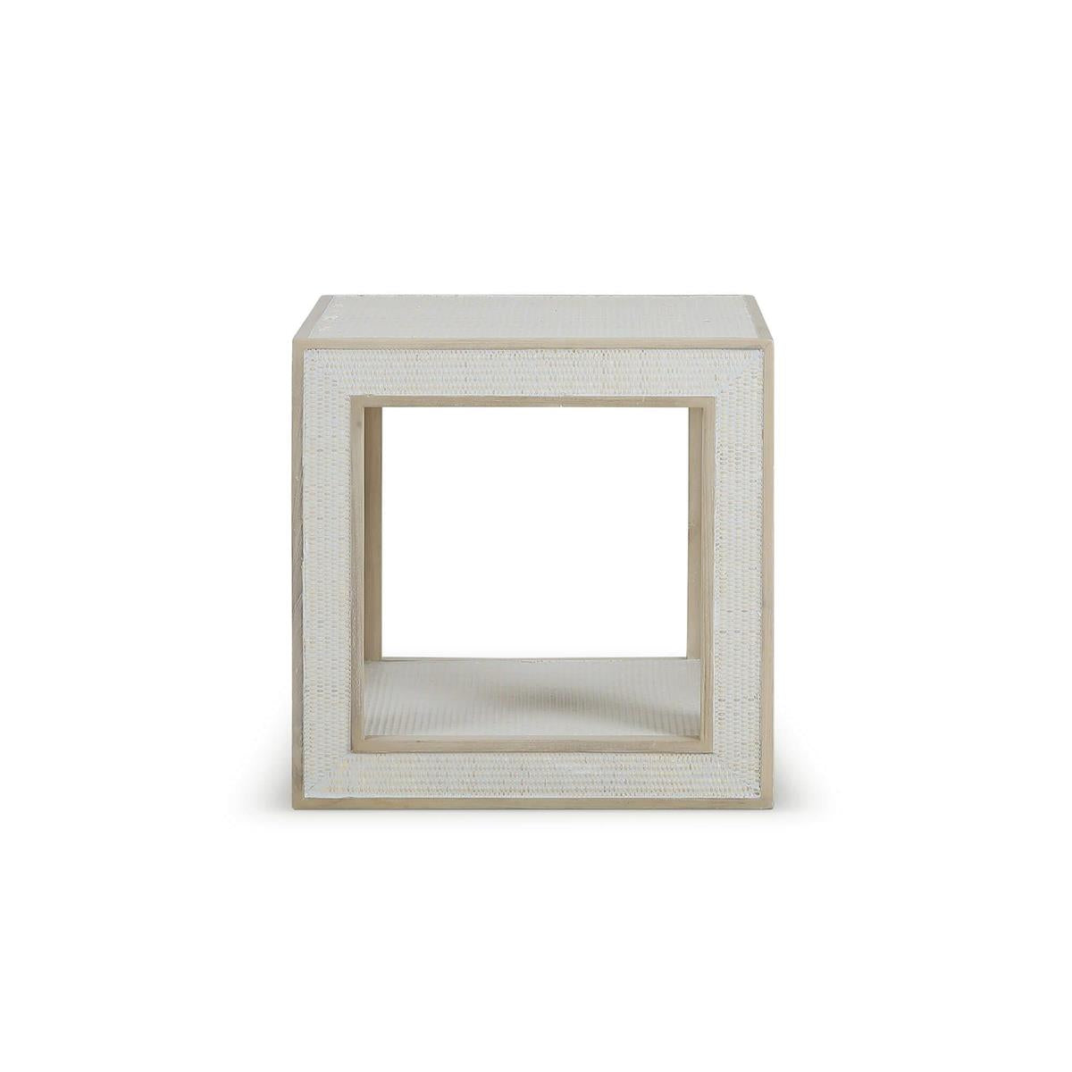 Bramble Finsbury End Table — Sandbar / Rattan White