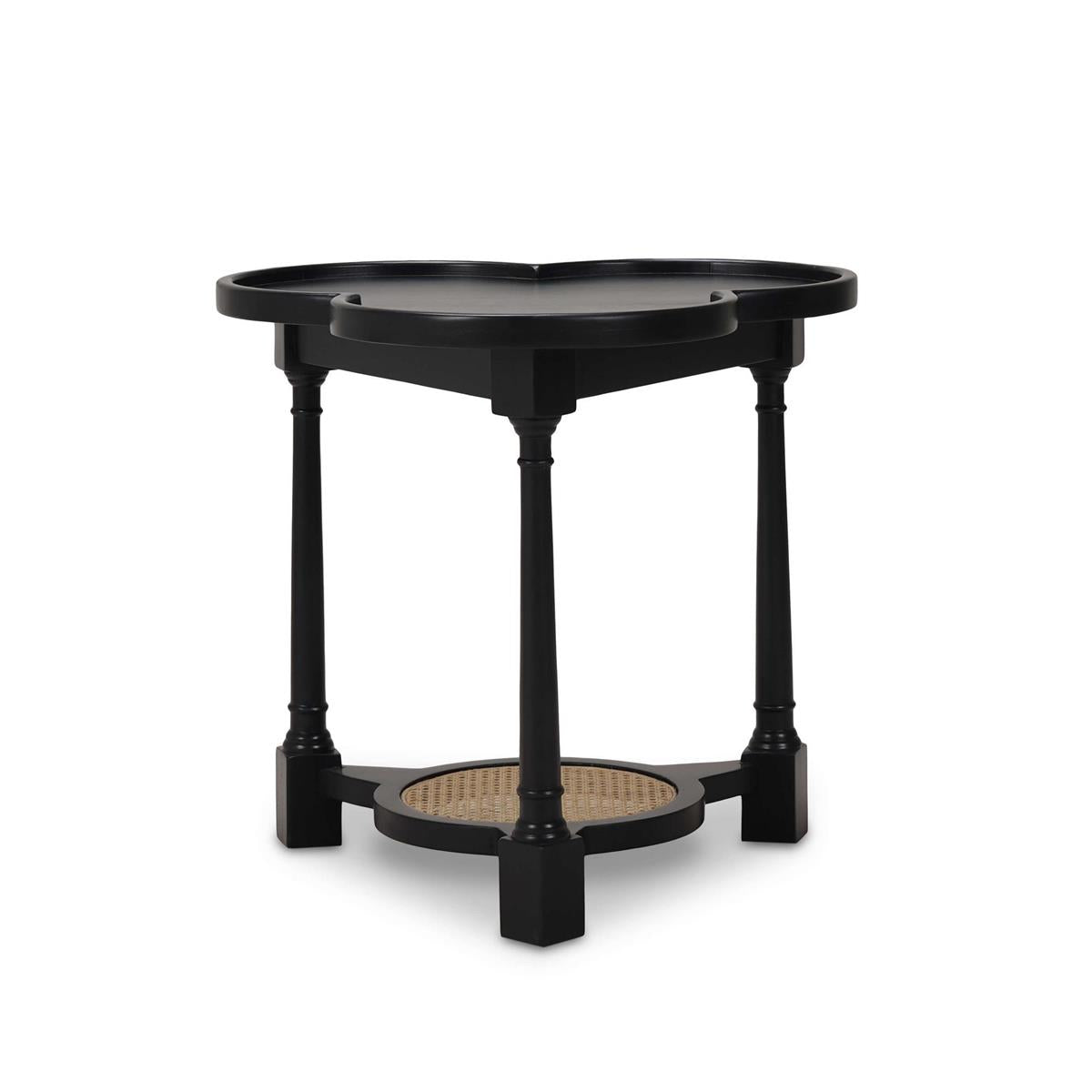 Bramble Clover End Table — Batavia Black / Rattan Natural