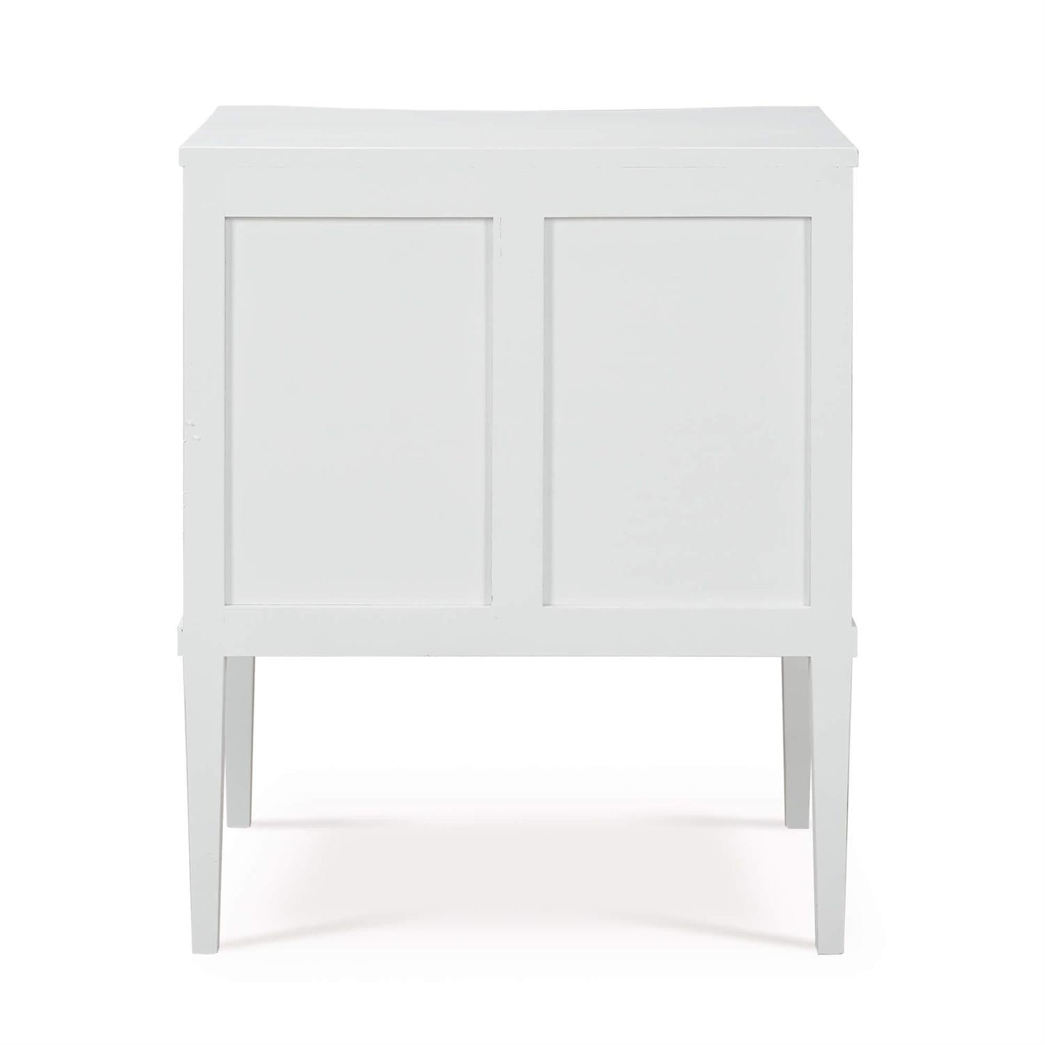 Bramble Bow Nightstand — Architectural White / Light Distressed