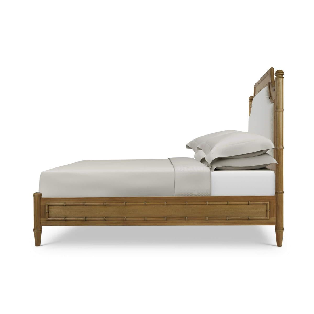 Bramble Chelsea Upholstered Bed King — Antique French Oak / Dinara Natural