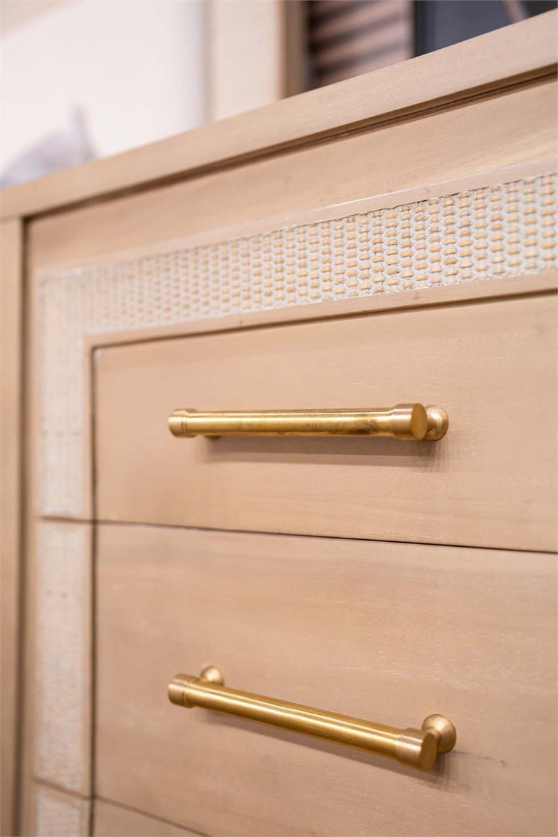 Bramble Belgravia 3 Drawer Dresser — Sandbar / Rattan White