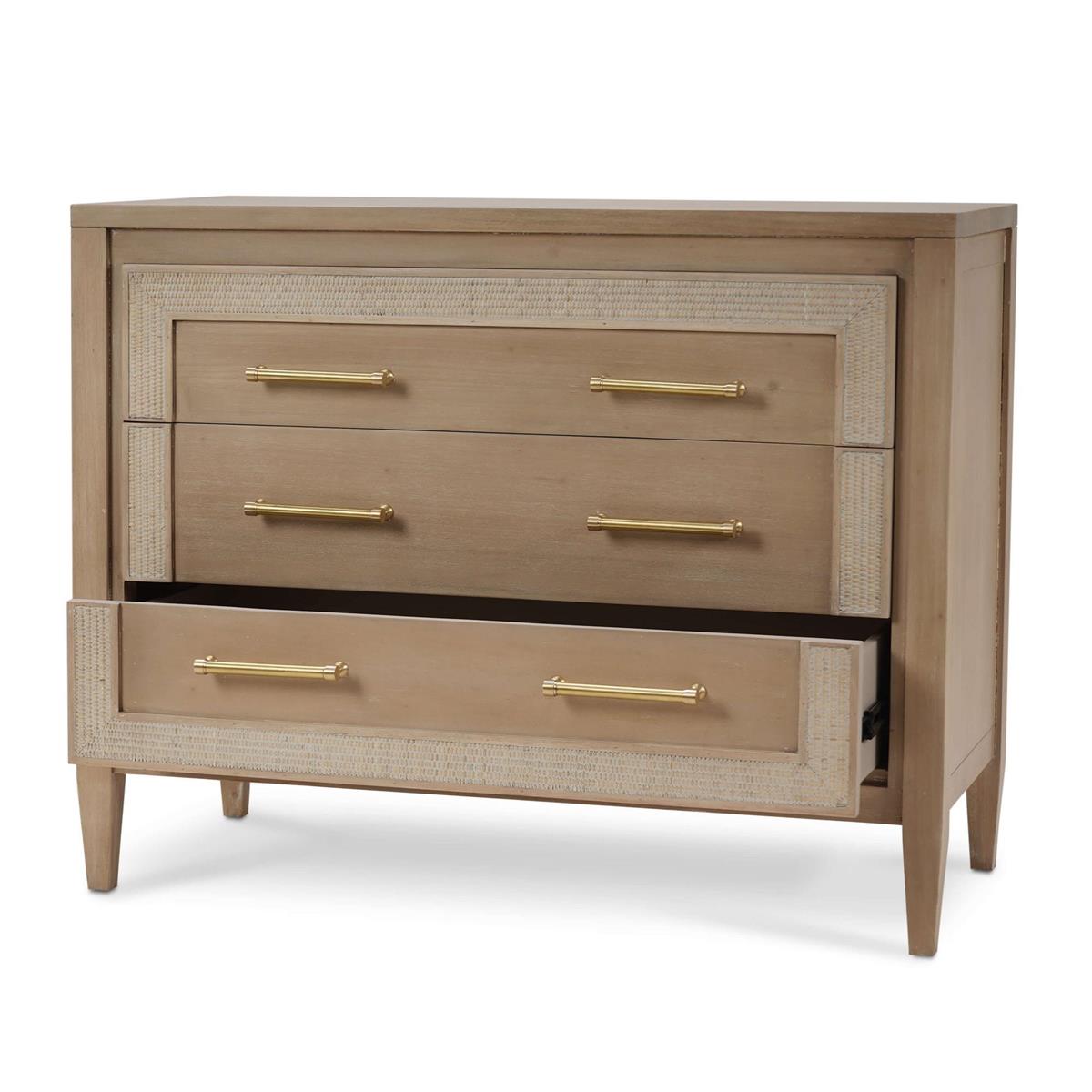 Bramble Belgravia 3 Drawer Dresser — Sandbar / Rattan White