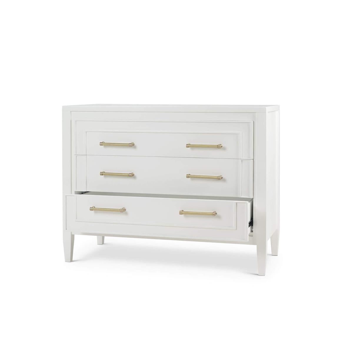 Bramble Belgravia 3 Drawer Dresser w/o Rattan — True White *