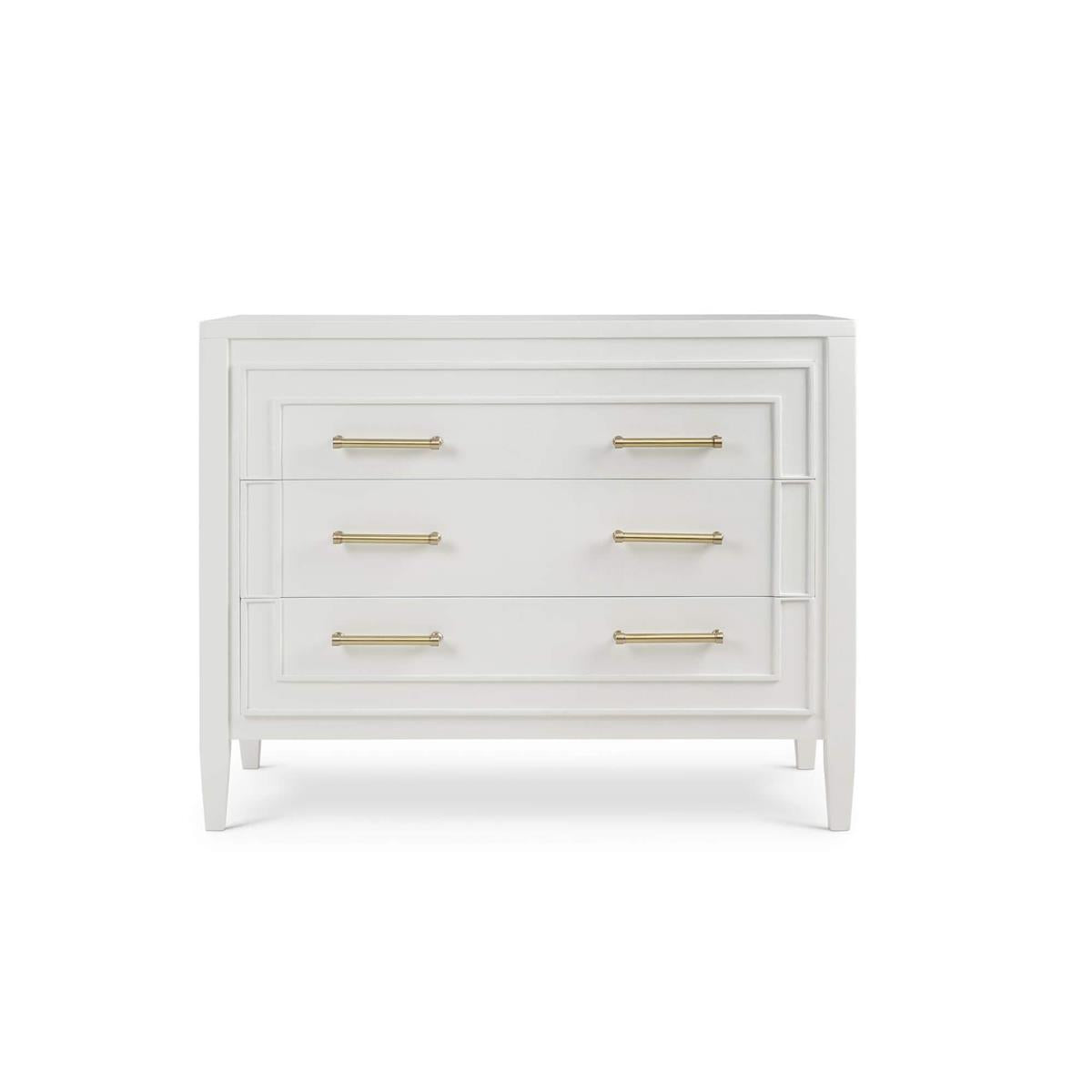 Bramble Belgravia 3 Drawer Dresser w/o Rattan — True White *