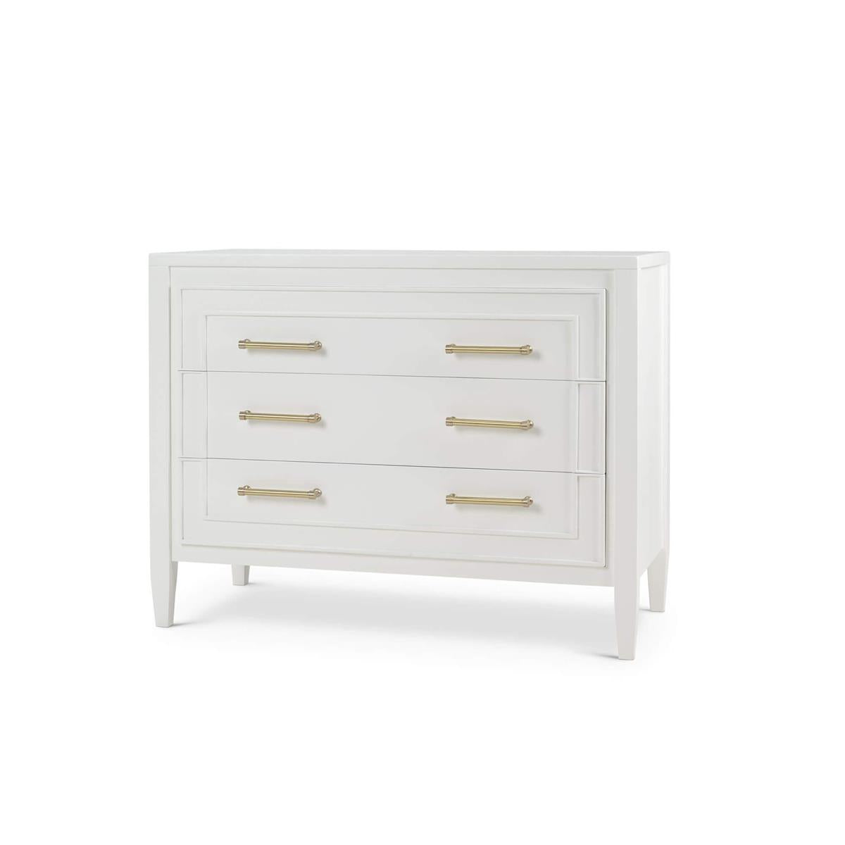 Bramble Belgravia 3 Drawer Dresser w/o Rattan — True White *