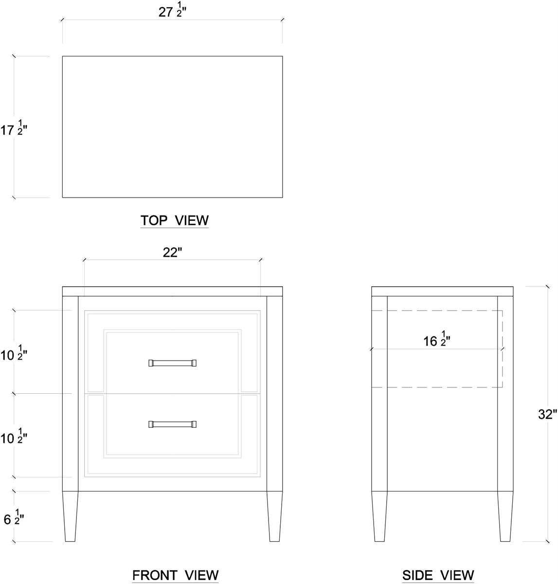 Bramble Belgravia Bedside w/o Rattan — True White *