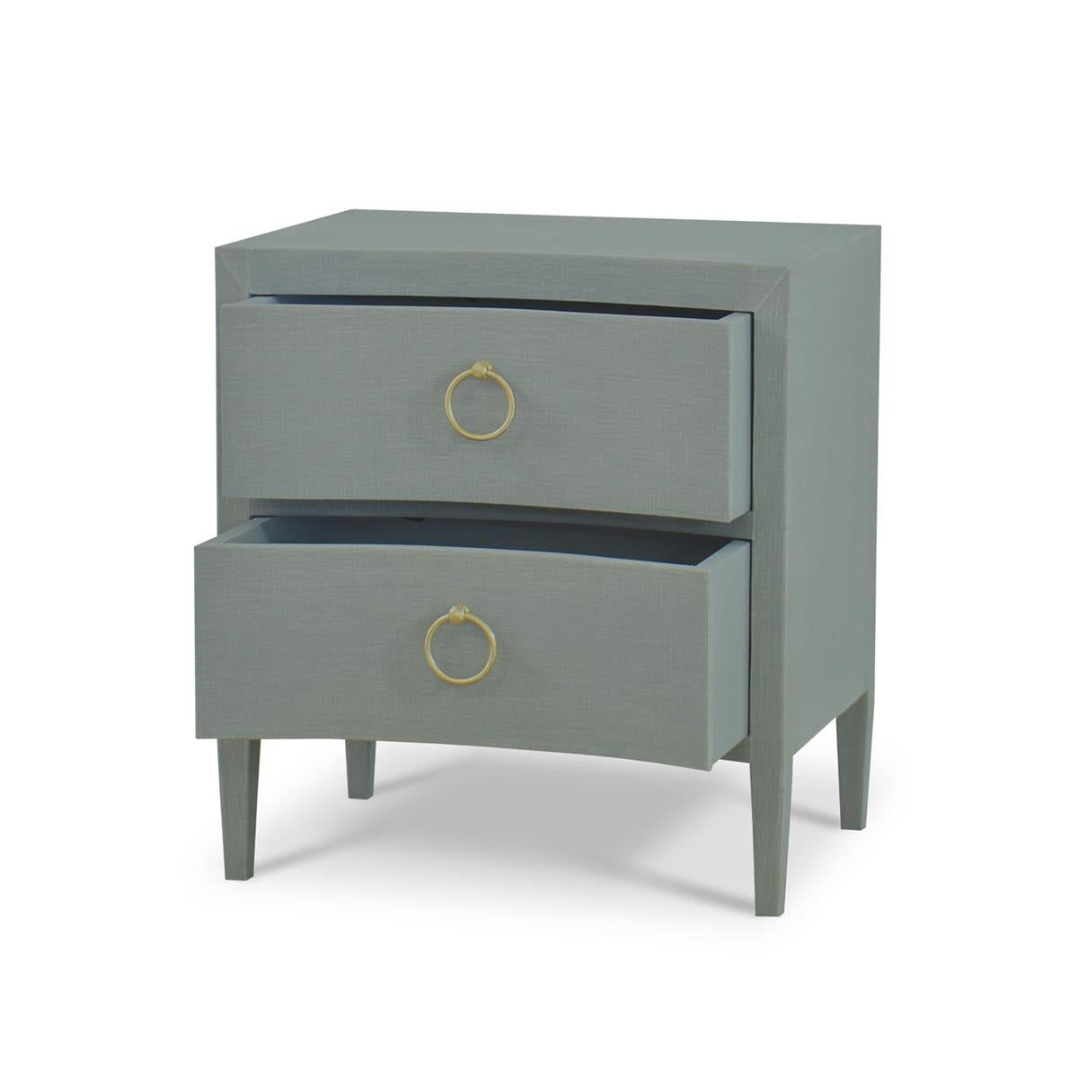 Bramble Mornington Linen Wrapped Nightstand — Linen Pale Blue * lightly sanded to give a light weathered appearance.
