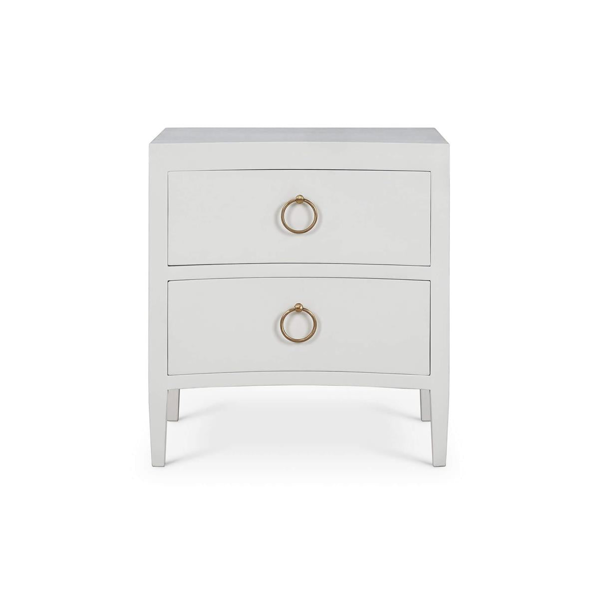 Bramble Mornington Linen Wrapped Nightstand — Linen True White