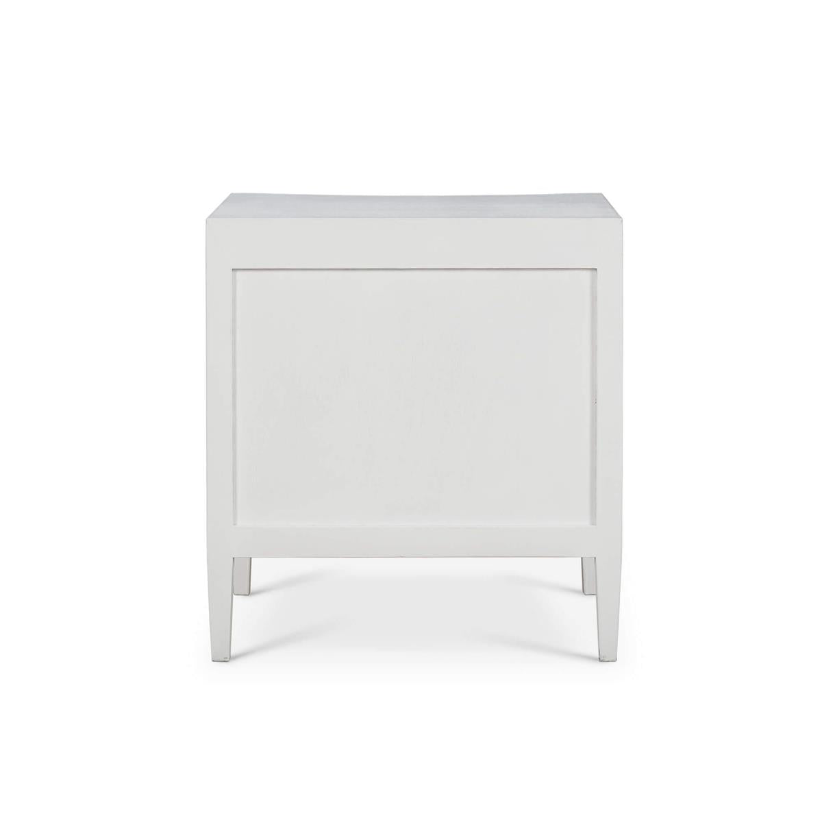 Bramble Mornington Linen Wrapped Nightstand — Linen True White