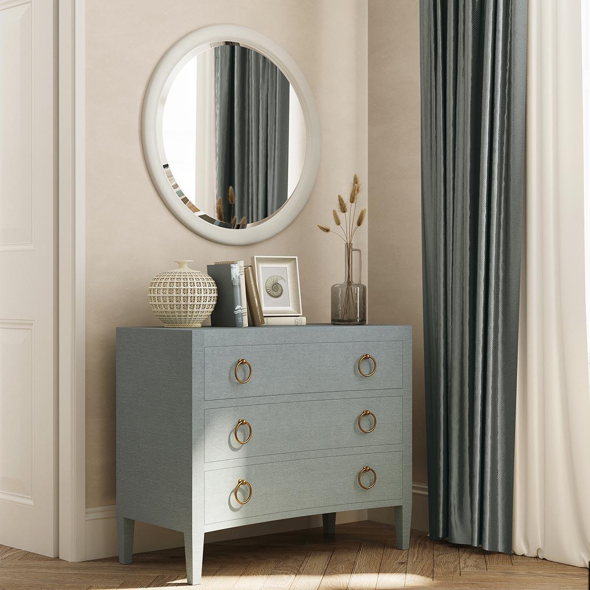 Bramble Mornington Linen Wrapped 3 Drawer Dresser — Linen Pale Blue * lightly sanded to give a light weathered appearance.