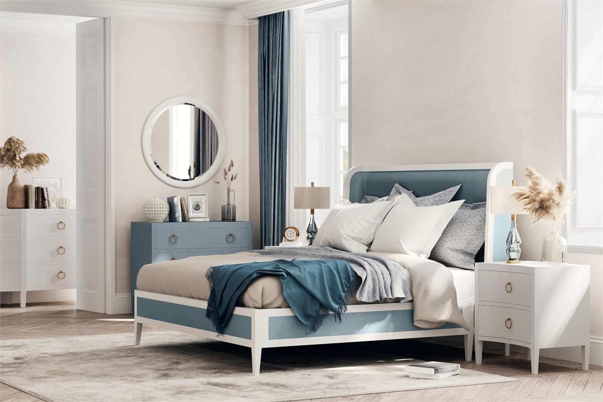 Bramble Mornington Linen Wrapped 6 Drawer Dresser — Linen True White