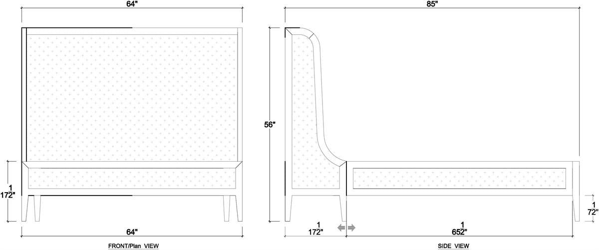 Bramble Mornington Queen Upholstered & Linen Wrapped Bed w/ True White Frame Yuko Sky Performance Fabric & Pale Blue Linen — True White * / Yuko Sky