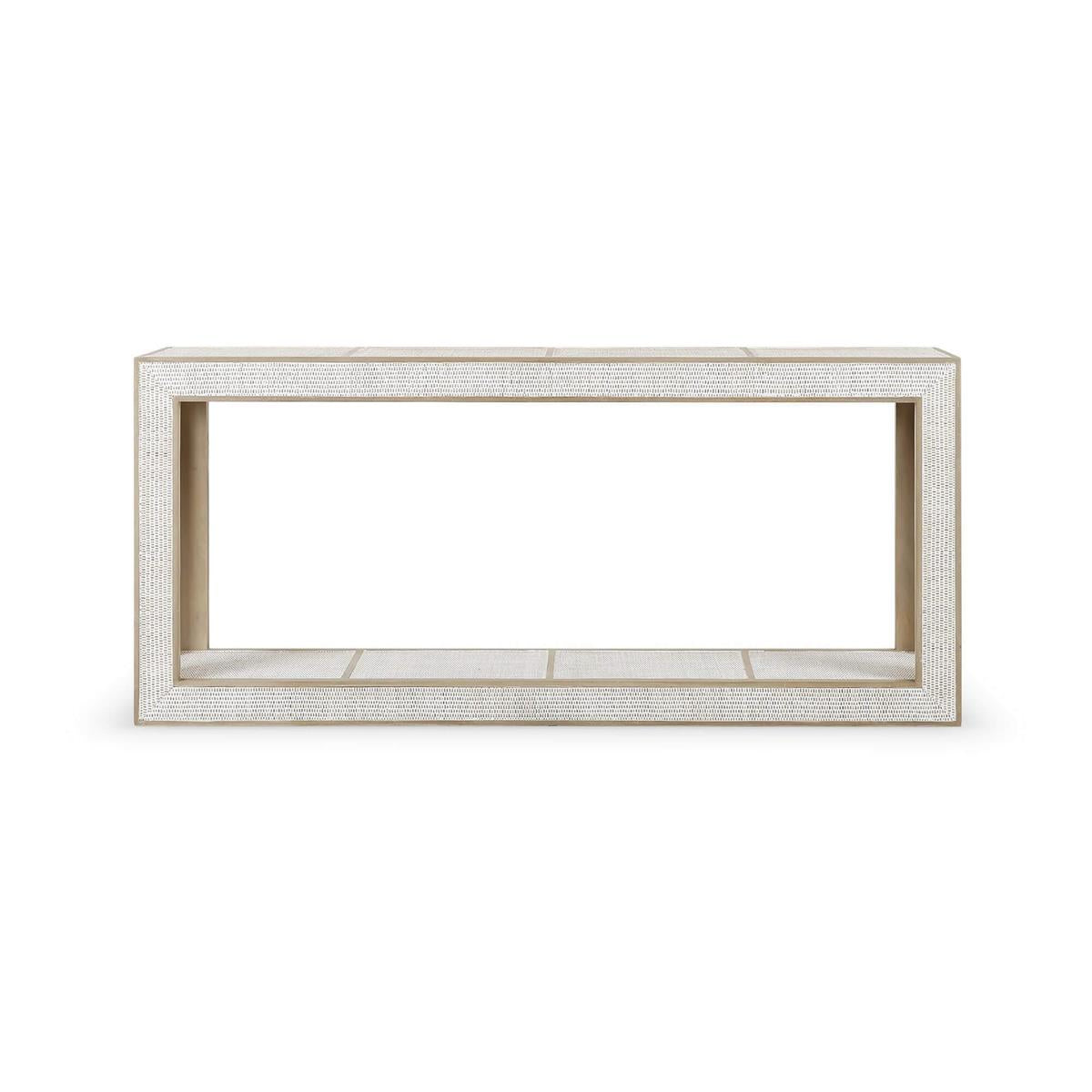 Bramble Finsbury Console Table — Sandbar / Rattan White