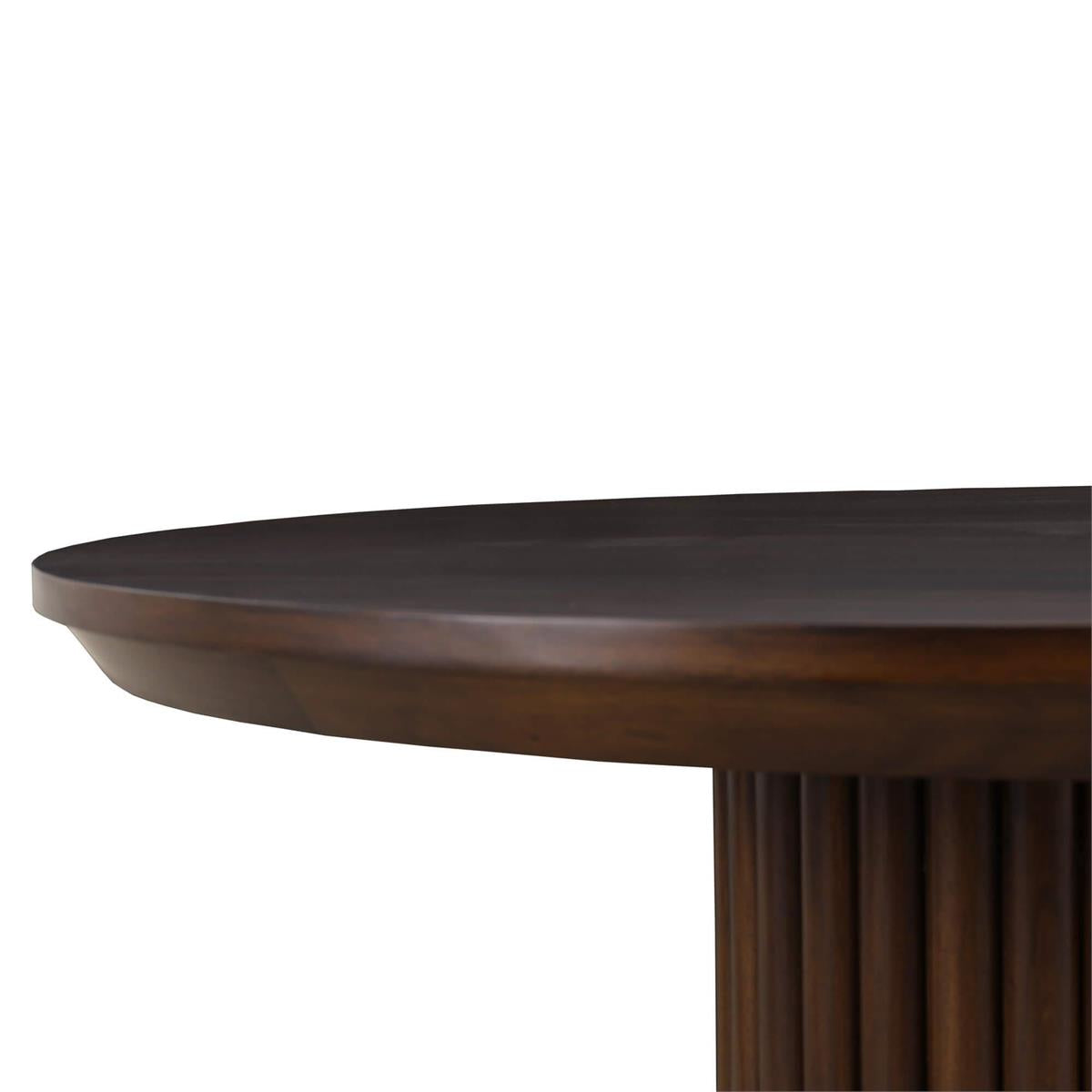Bramble Portobello Round Dining Table 60" — Matt Teak Brown