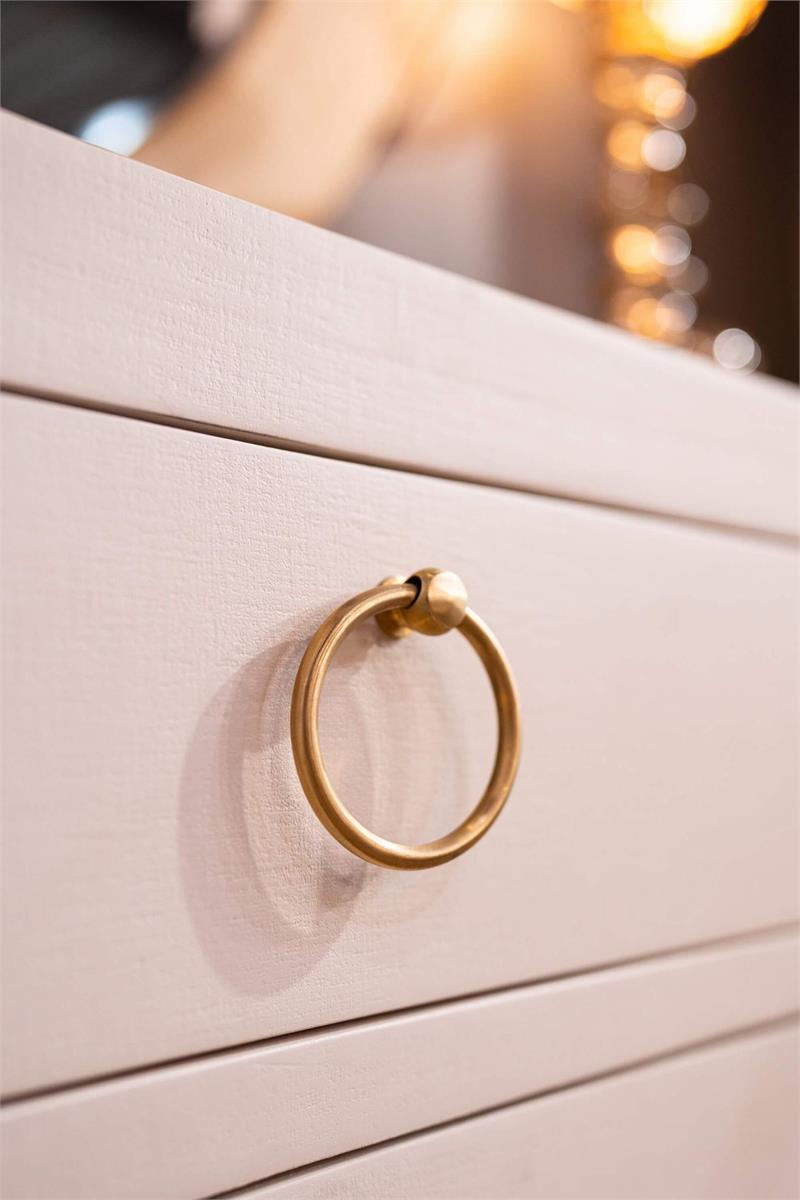 Bramble Westminster Concave Linen Wrapped Sideboard — Linen Putty