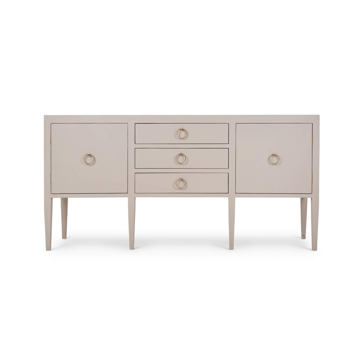 Bramble Westminster Concave Linen Wrapped Sideboard — Linen Putty