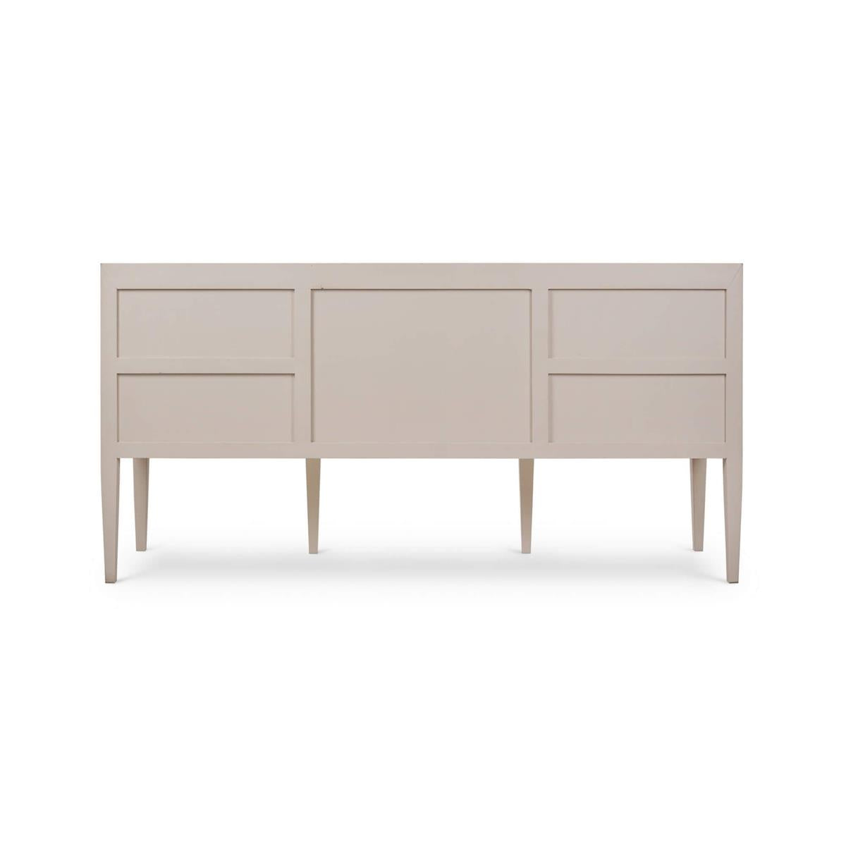 Bramble Westminster Concave Linen Wrapped Sideboard — Linen Putty