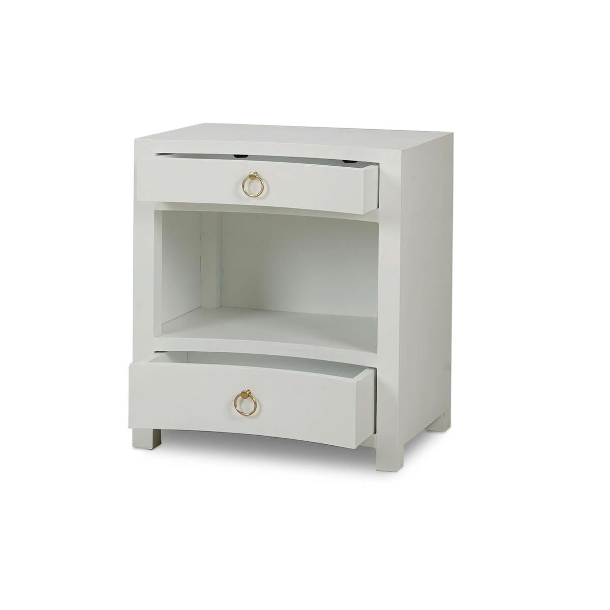 Bramble Mornington Open Shelf Bedside Table Linen Wrapped — Linen True White