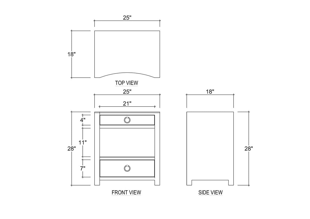 Bramble Mornington Open Shelf Bedside Table Linen Wrapped — Linen True White