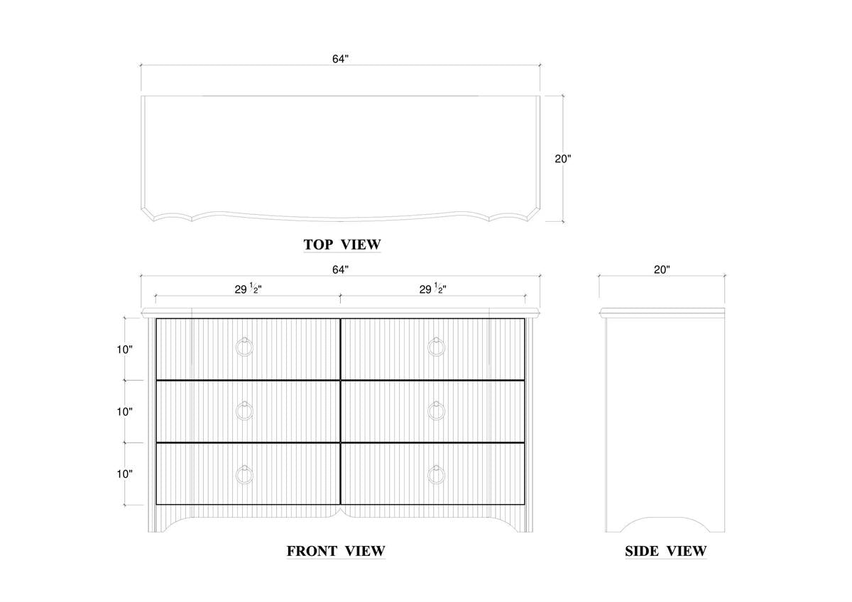Bramble Brighton 6 Drawer Dresser — Fruit Wood