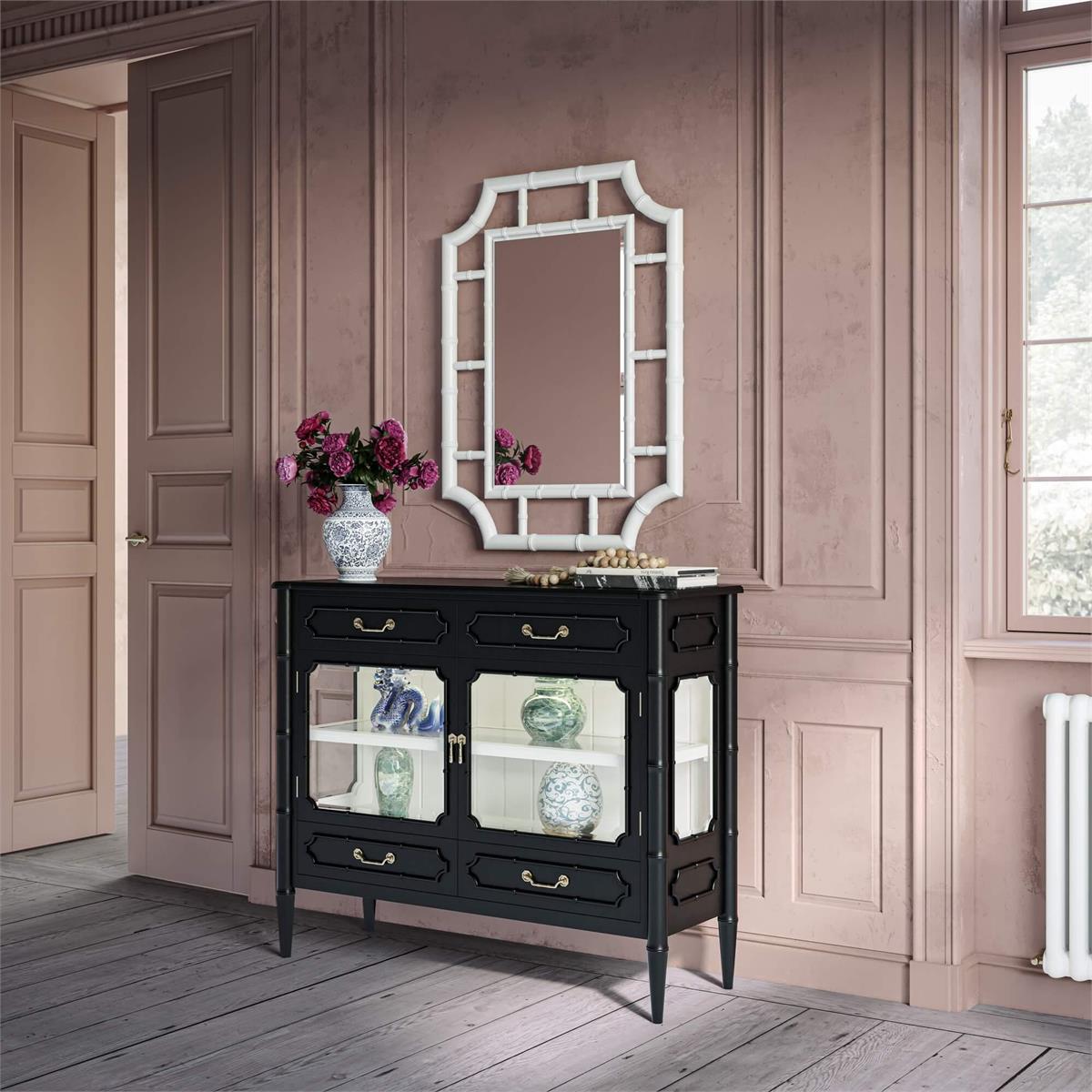 Bramble Bamboo Mirror — True White *