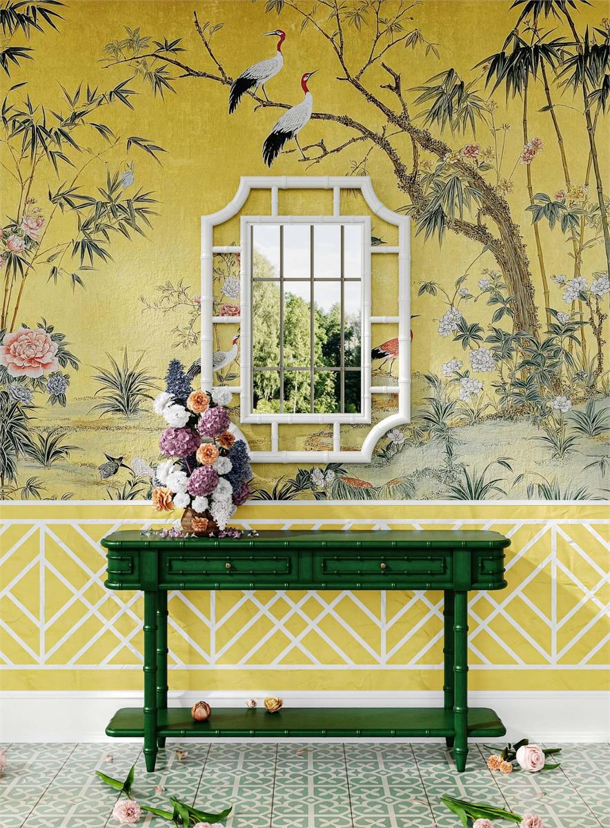 Bramble Bamboo Mirror — True White *
