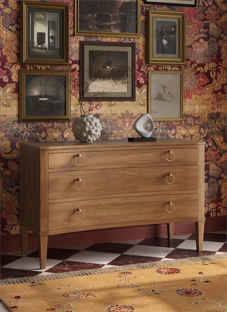 Bramble Bow 3 Drawer Chest — Antique French Oak