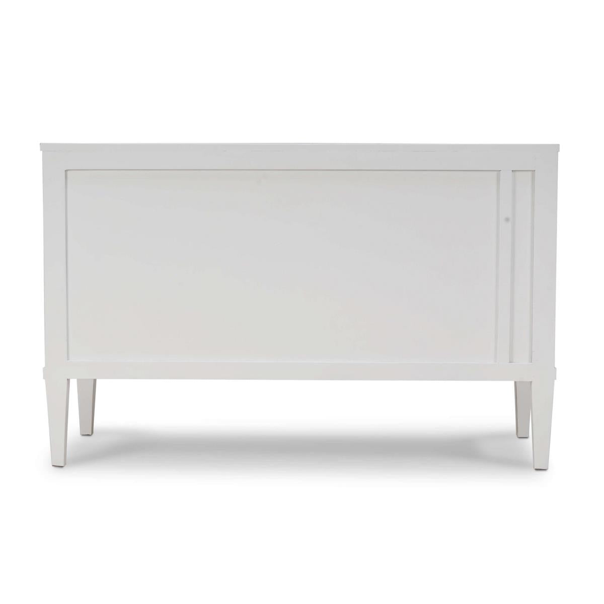 Bramble Bow 3 Drawer Chest — Architectural White / Light Distressed