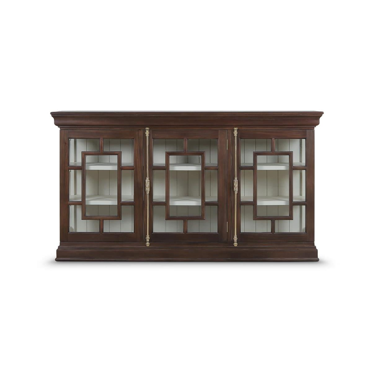 Bramble Bruges 3 Door Credenza — Dark Walnut / Putty