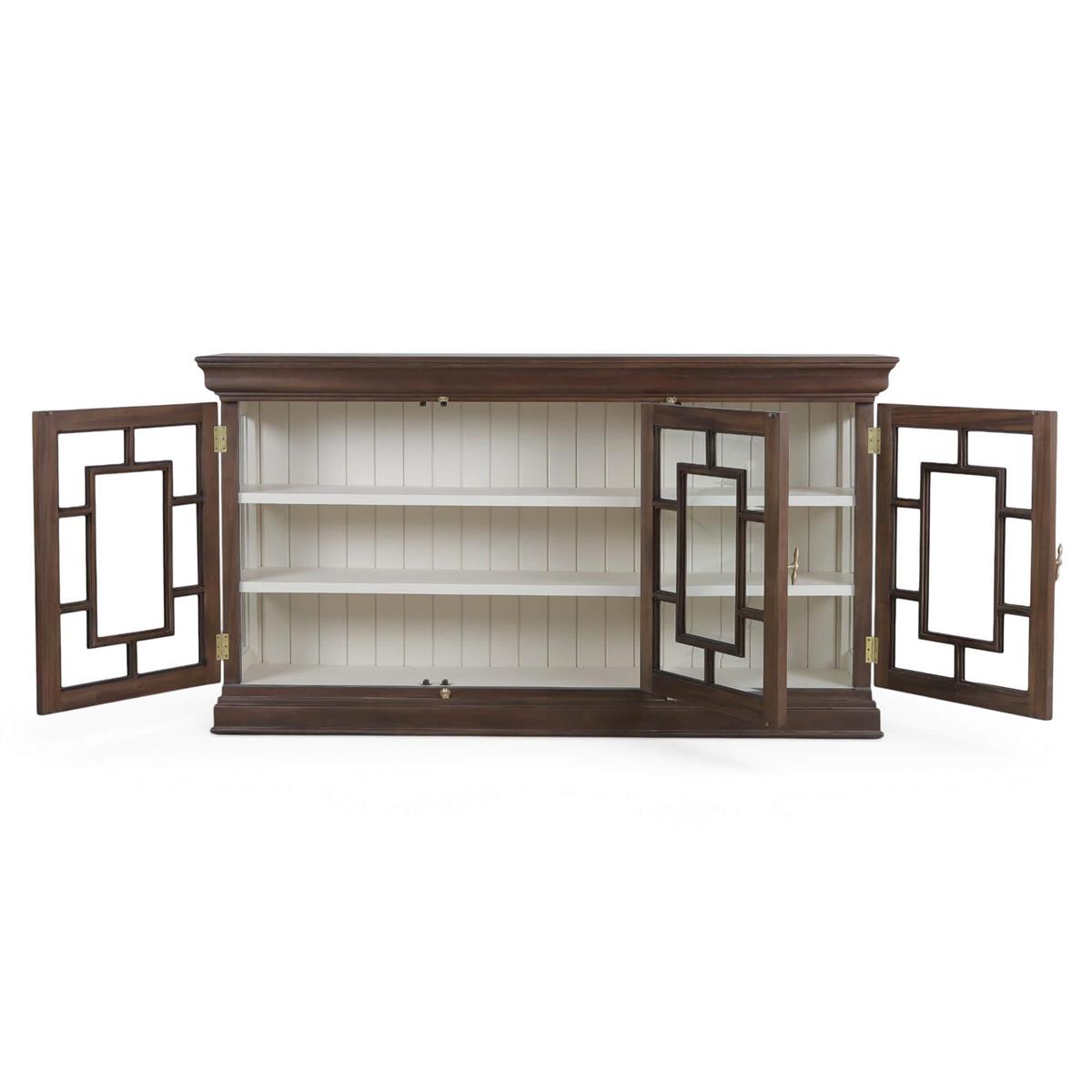 Bramble Bruges 3 Door Credenza — Dark Walnut / Putty