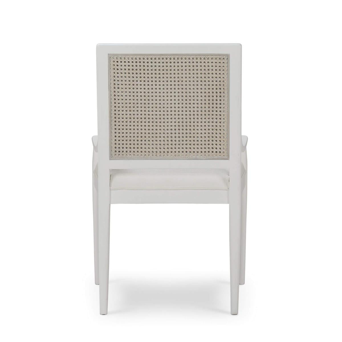 Bramble Oslo Dining Chair w/ Rattan Back — True White * / Arctic