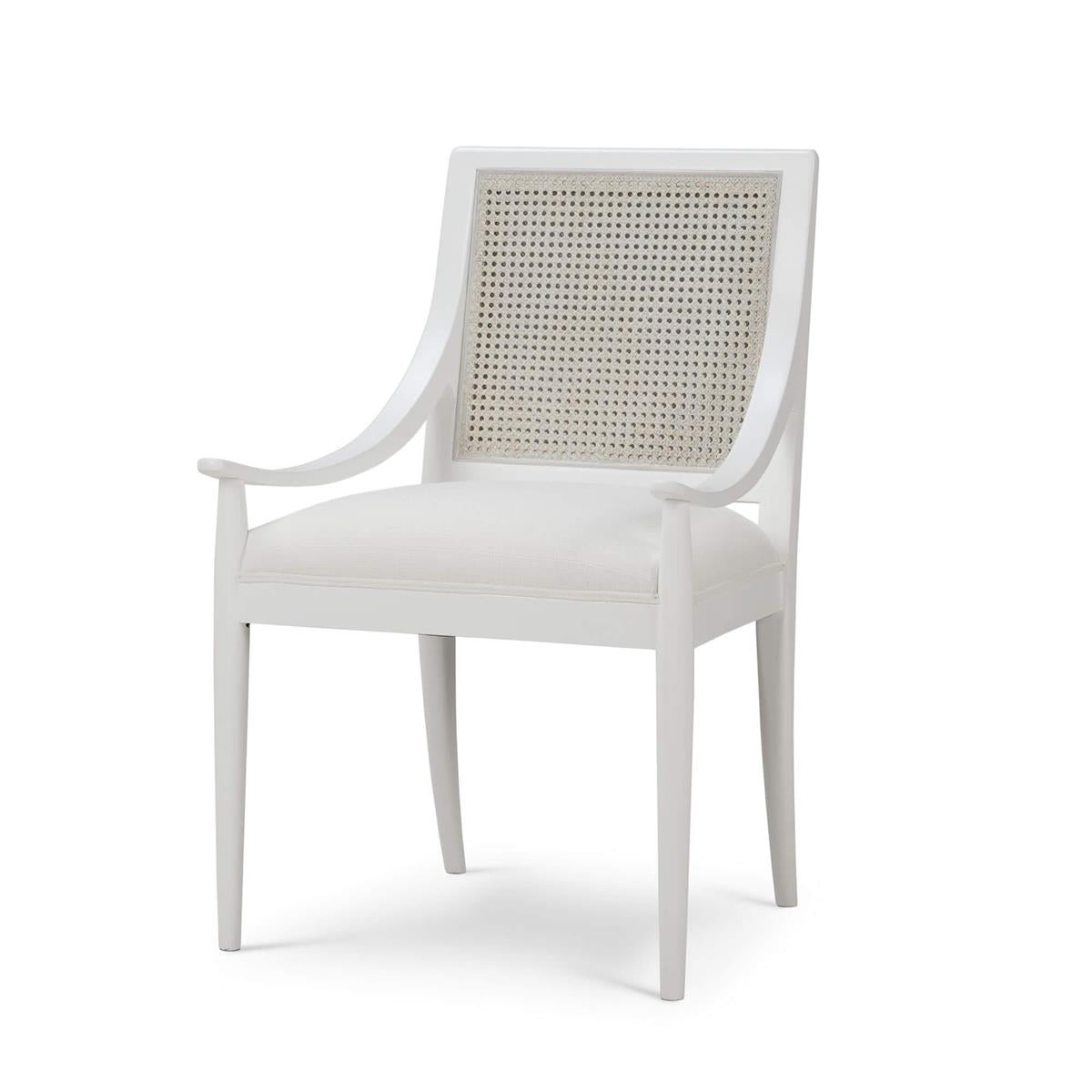 Bramble Oslo Dining Chair w/ Rattan Back — True White * / Arctic