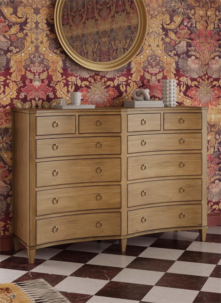 Bramble Bow 12 Drawer Dresser — Antique French Oak