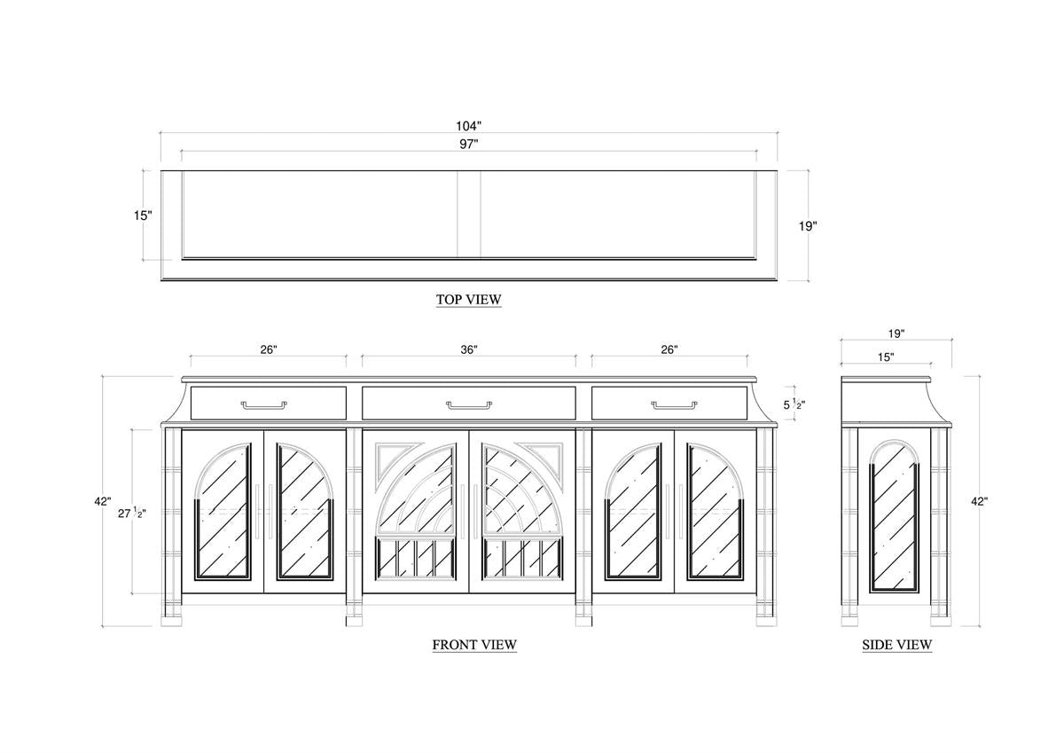 Bramble Farringdon Orangery Credenza — Fruit Wood / True White *