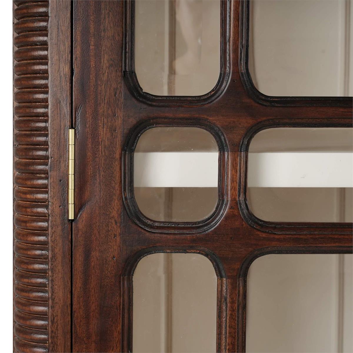 Bramble Toulouse Glass Display Cabinet — Matt Teak Brown / Putty