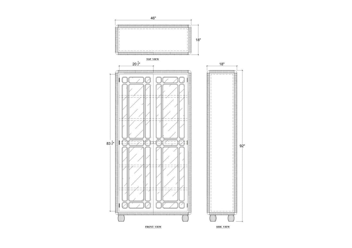 Bramble Toulouse Glass Display Cabinet — Matt Teak Brown / Putty