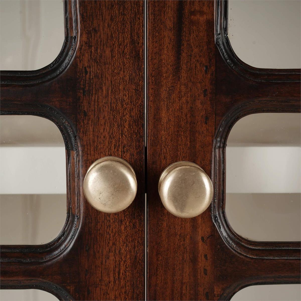 Bramble Toulouse Glass Display Cabinet — Matt Teak Brown / Putty