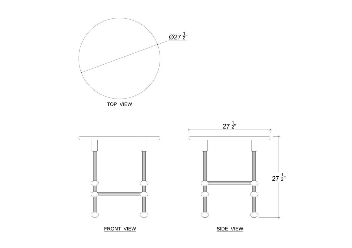 Bramble York Side Table — Matt Teak Brown