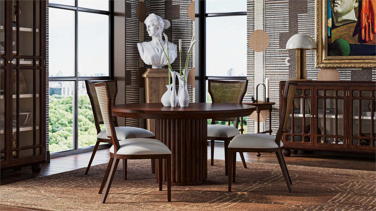 Bramble Aldgate Dining Chair — Matt Teak Brown / Thames Natural