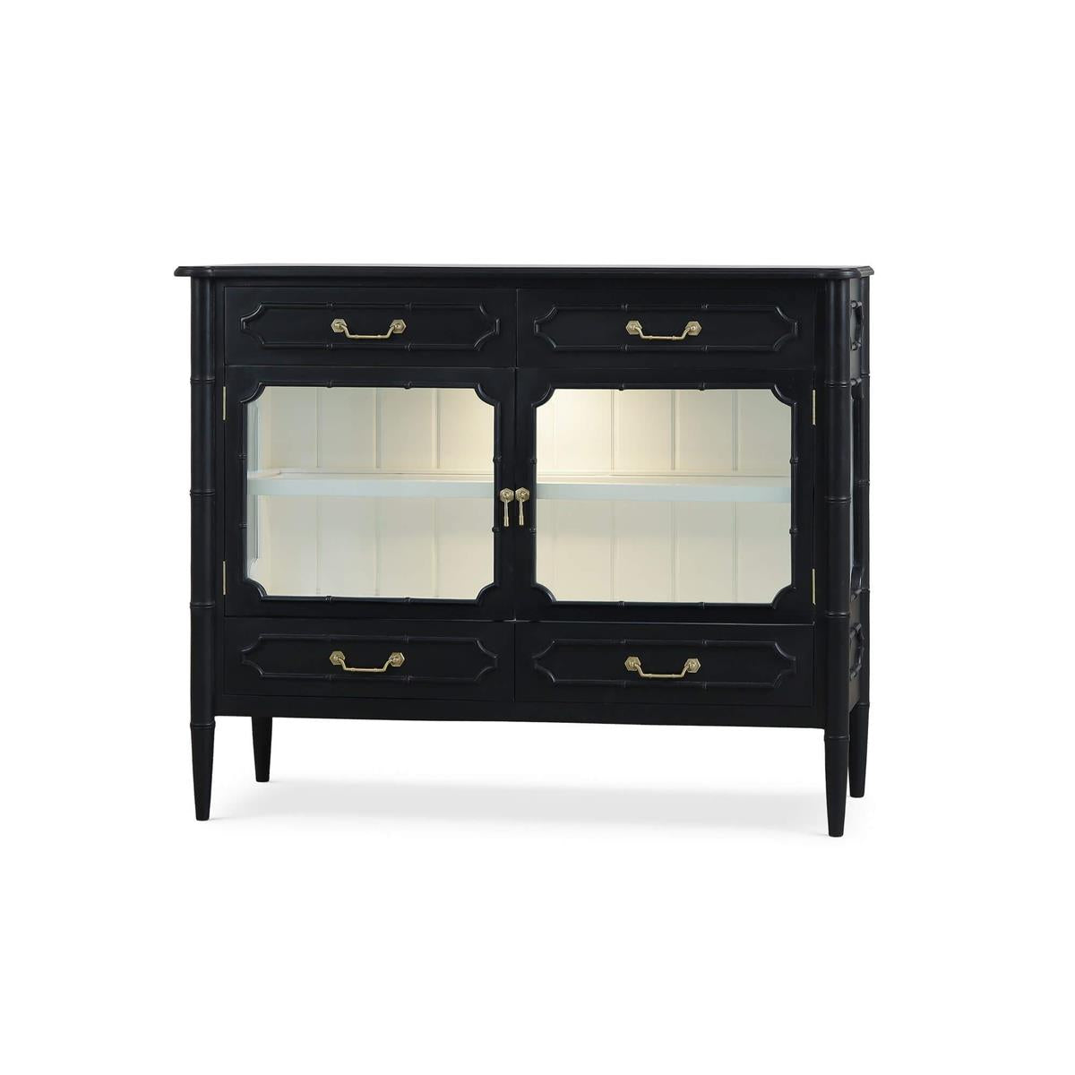 Bramble Grosvenor 2 Door Sideboard w/ 4 Drawers w/ LED — Batavia Black / True White *