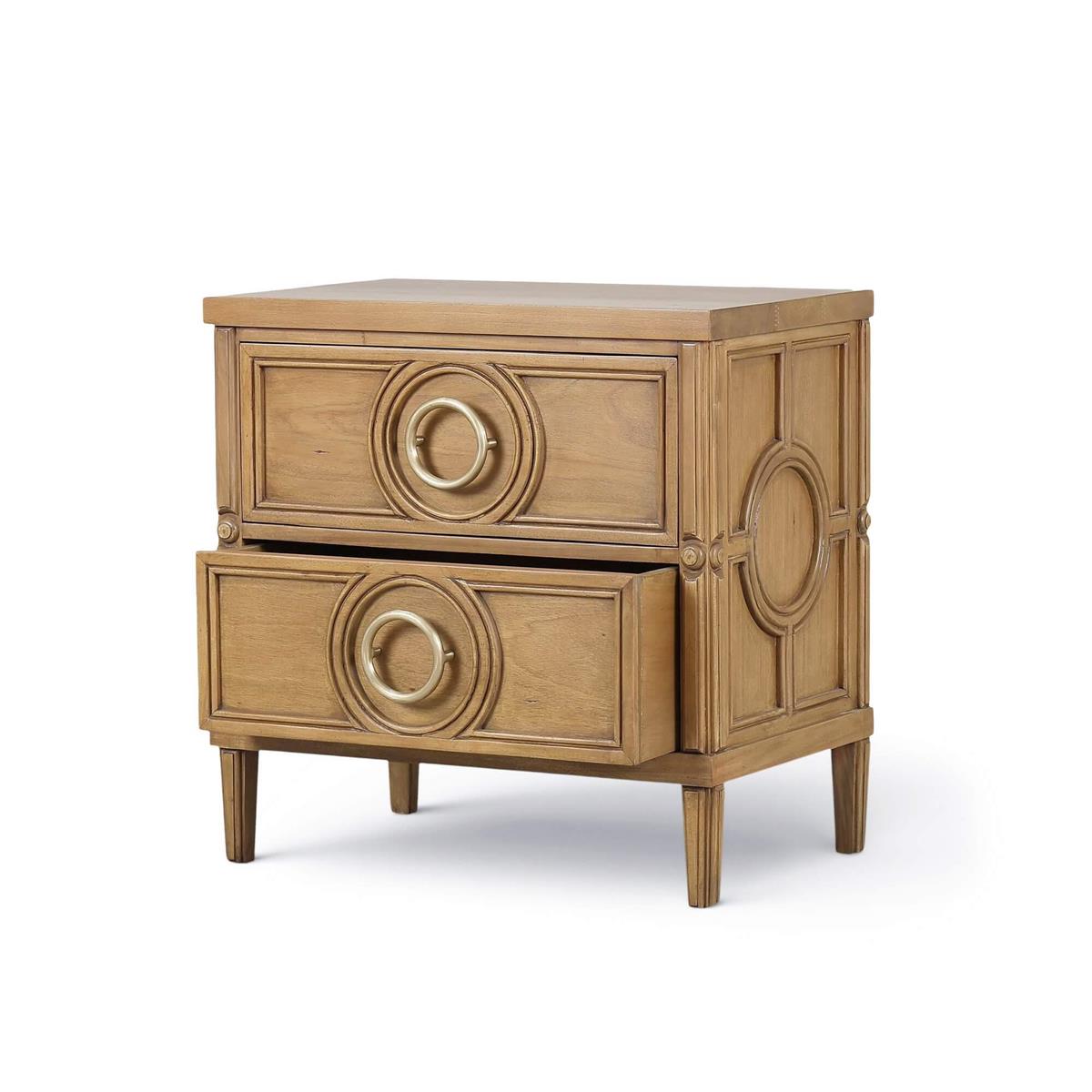 Bramble Chalfont 2 Drawer Bedside Table — Antique French Oak