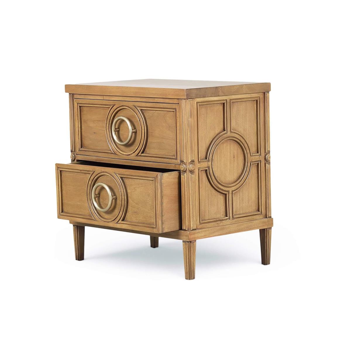 Bramble Chalfont 2 Drawer Bedside Table — Antique French Oak