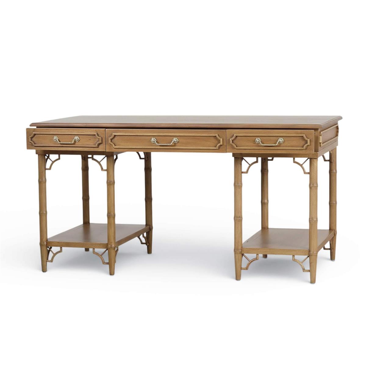 Bramble Chelsea Pedestal Desk — Antique French Oak