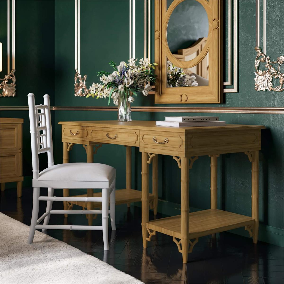 Bramble Chelsea Pedestal Desk — Antique French Oak