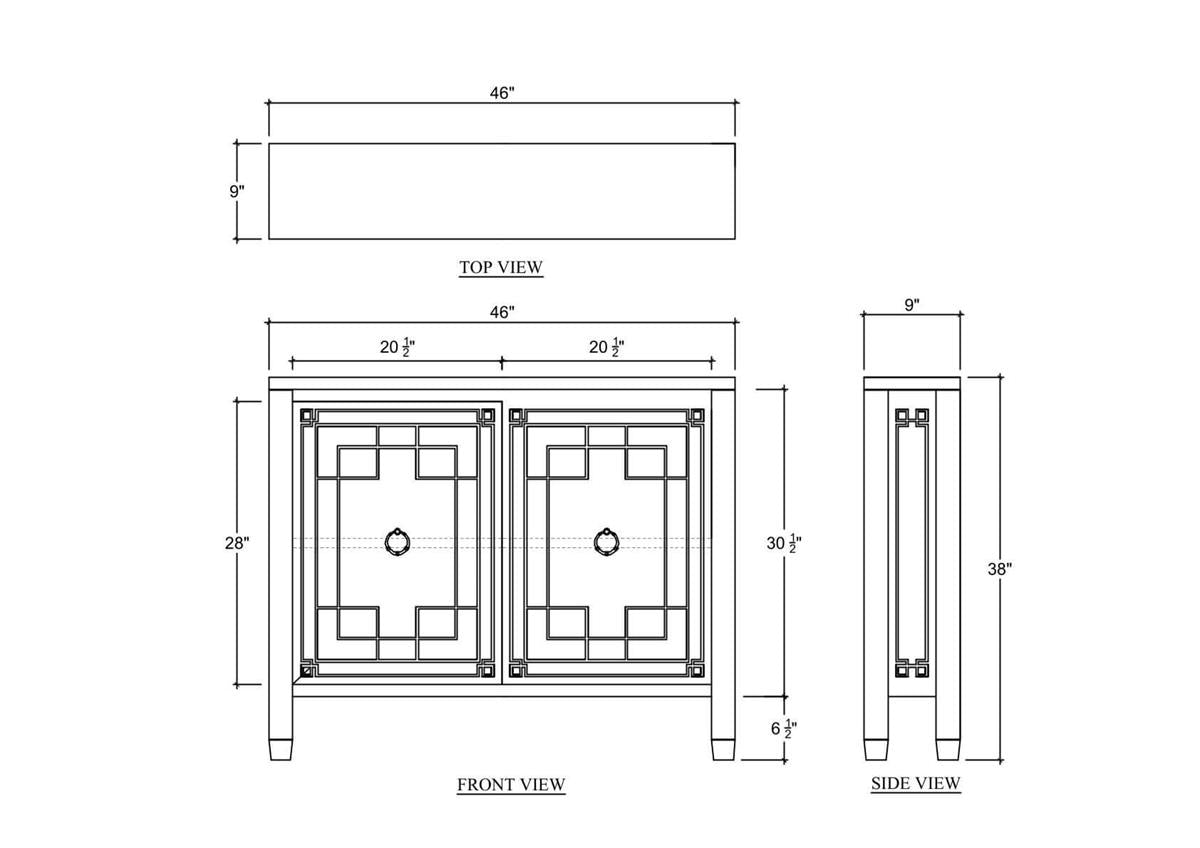 Bramble Knightsbridge Narrow 2 Door Sideboard — Dark Walnut