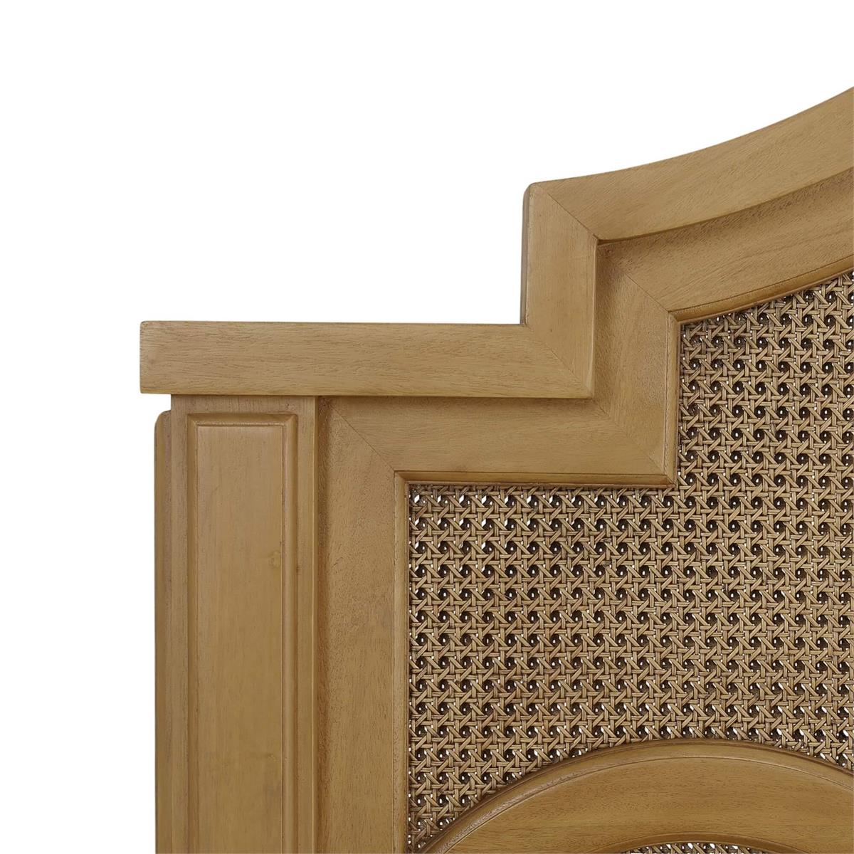 Bramble Chalfont Rattan Bed Queen — Antique French Oak / Rattan Glaze